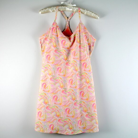 Outdoor Voices Multicolor Pink Marble Lined Pocket Shorts Exercise Dress S - Picture 1 of 6